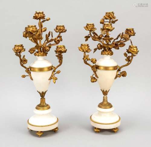 Pair of vase candlesticks, end of