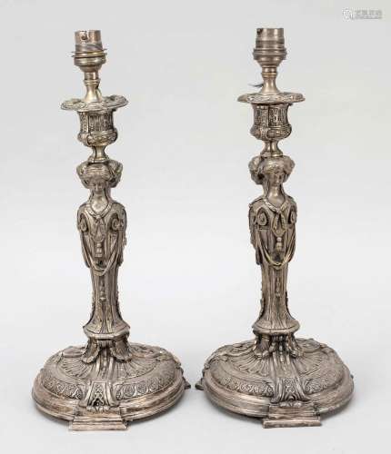 Pair of electrified candlesticks,