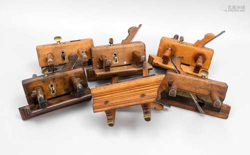 6 moulding planes, 19th century, E