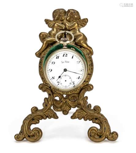 Pocket watch stand, cast brass wit