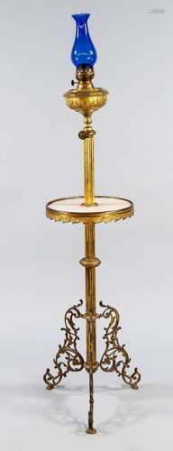 Petroleum lamp with small table, e