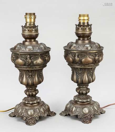 Pair of Historism petroleum lamps