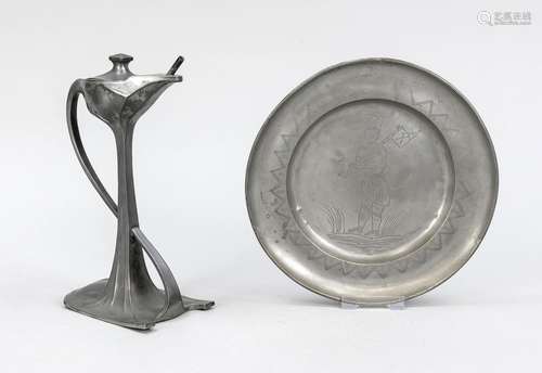 Pewter assortment, consisting of p