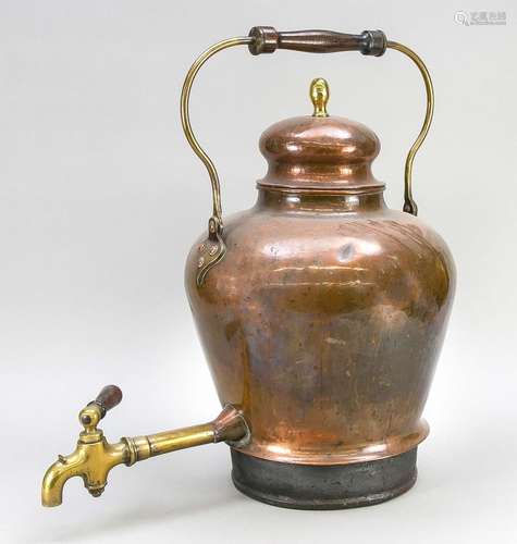 Large copper kettle, 19th century,