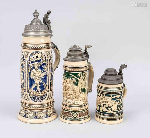 Three Westerwald stoneware beer st