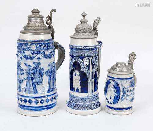 Three Westerwald stoneware beer st