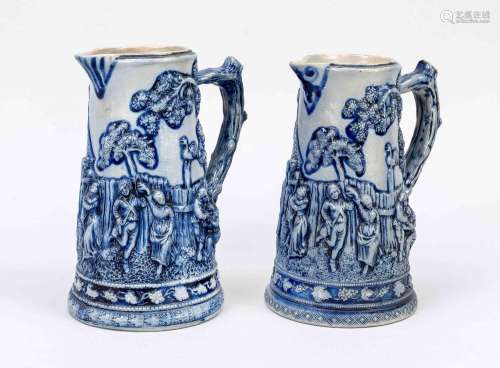 Pair of Westerwald stoneware jugs,