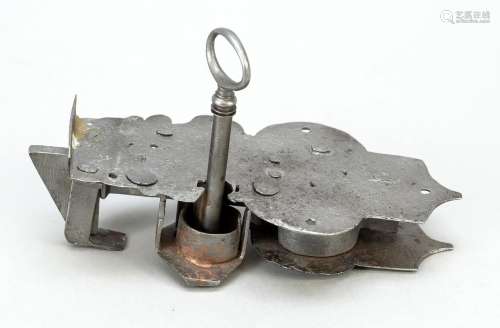 Antique cabinet lock, iron, partia
