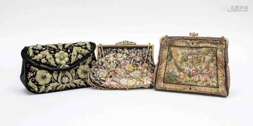 3 handbags: Handbag with floral pe