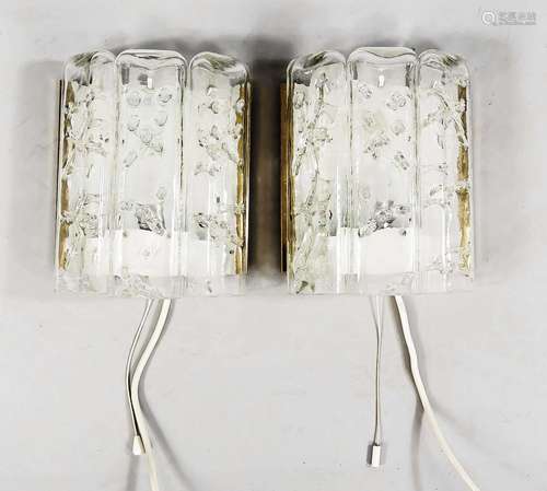 Pair of wall lamps, 1970s, fused c