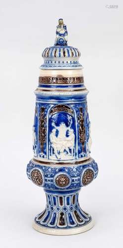 Large lidded goblet, 19th century,