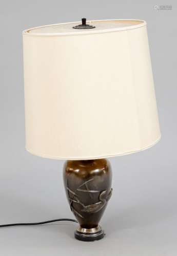 Lamp with vase base, mid 20th c.,
