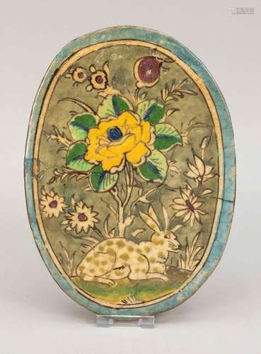 Oval tile, Persian, age unclear. P