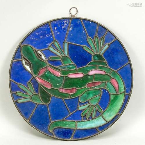 Leaded glass window, c. 1920. Squi