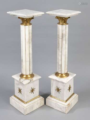 Pair of flower columns/palm postam