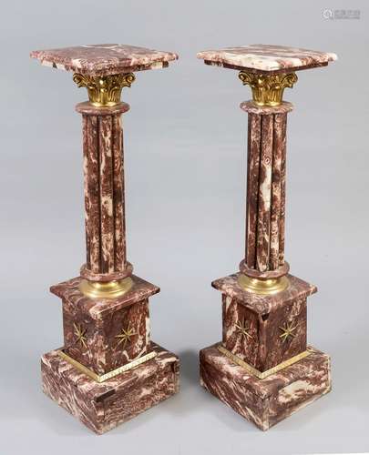 Pair of flower columns/palm postam