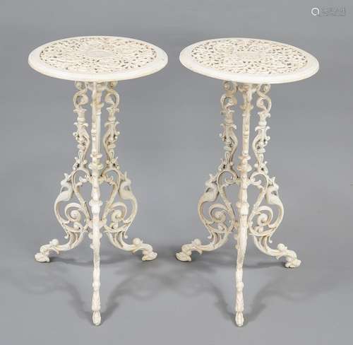 Pair of bistro/side tables, 20th c