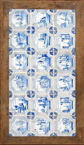 18 Tiles, probably Holland 19th c.