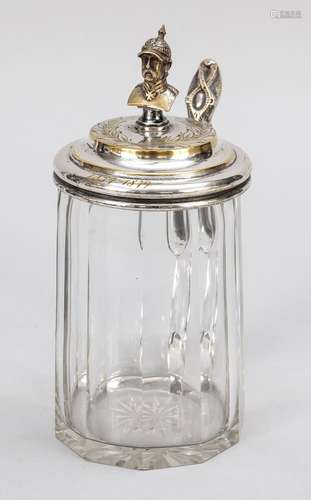 Beer stein circa 1880, cut glass w