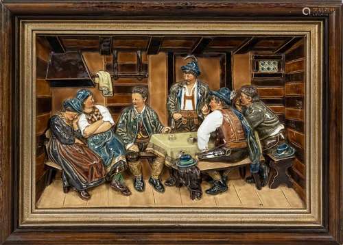 Relief painting of an inn scene, c