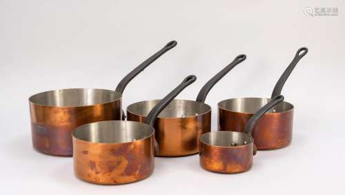 5 cooking pots with long handle, 2