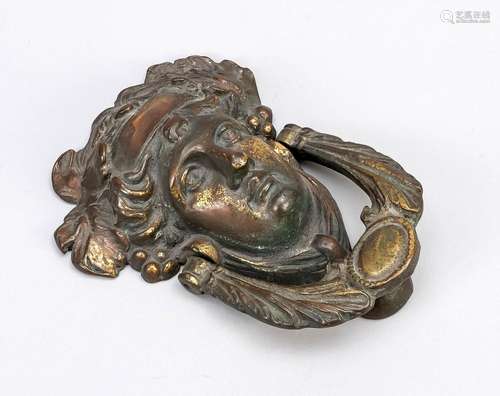 Door knocker, bronze, around 1900,