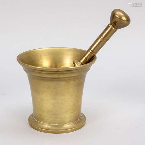 Mortar with pestle, 19th century,