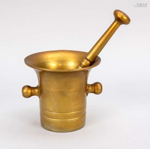 Mortar with pestle, 19th century,