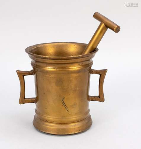 Mortar with pestle, 19th century,