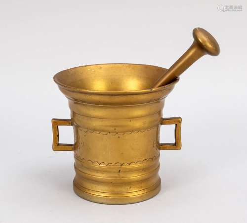 Mortar with pestle, 18th century,