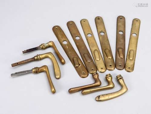 3 handle sets, early 20th c., bras