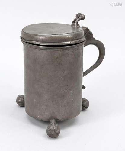 Baroque lidded tankard, dated 1780