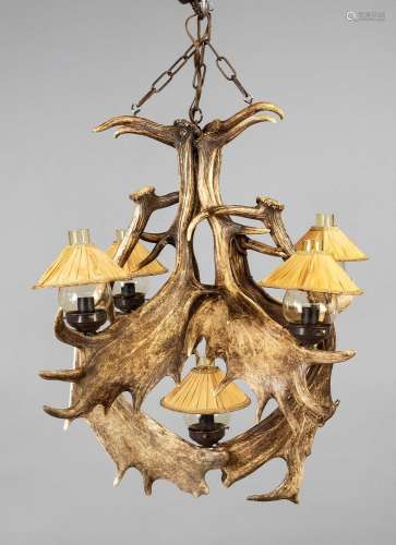 Antler lamp, 19th/20th century, as