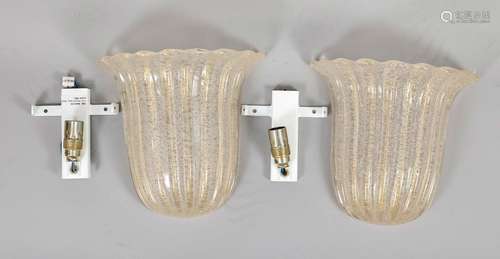 Pair of wall lamps, Italy/Murano?,