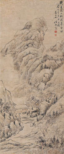 清代任预（1853-1901）山水立轴