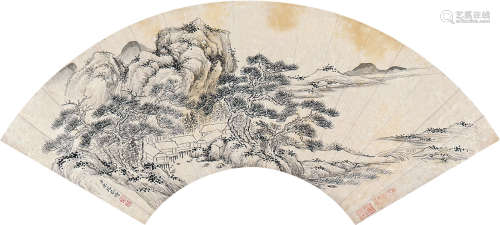 清代永瑢（1744-1790）山水扇面