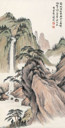 现代陈达（1900-1969）山水立轴