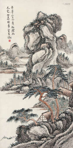 现代张宜生（1902-1967）山水立轴
