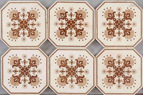30 tiles, early 20th century, with