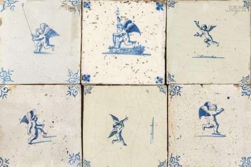Mixed lot of tiles, Holland, 18th/