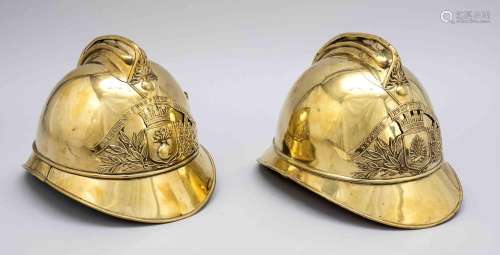 2 firemen's helmets Sapeurs-Pompie
