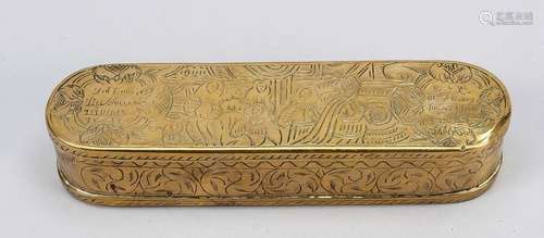 Tobacco box, 18th century, brass,