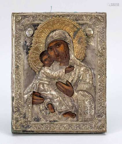 Oklad icon, Mother of God, Russia,