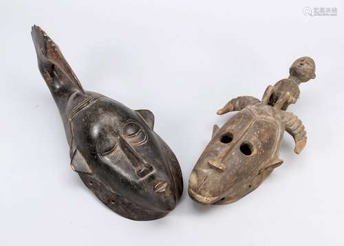 Two small African cult masks, diff