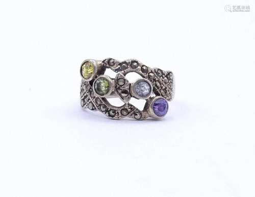 MULTICOLOR SILBER RING 0.925, 4,4G., RG 55