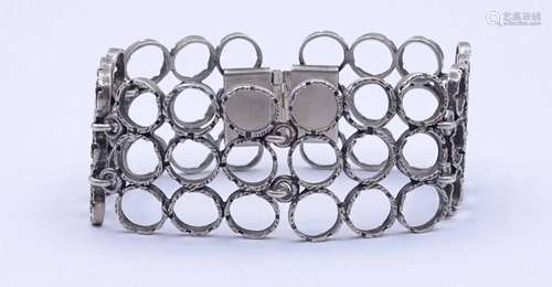 BREITES SILBER ARMBAND 0.835, L. 19CM, B. 28MM, 32,2G.