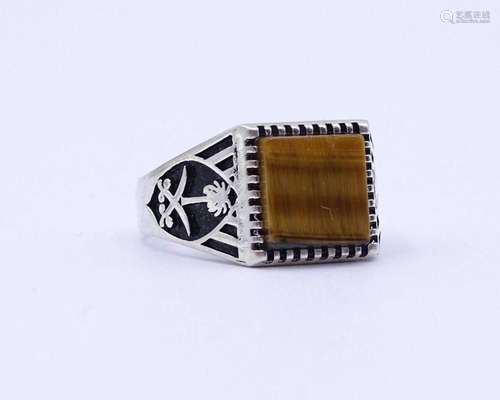 SILBER RING MIT TIGERAUGE,STERLING SILBER 0.925