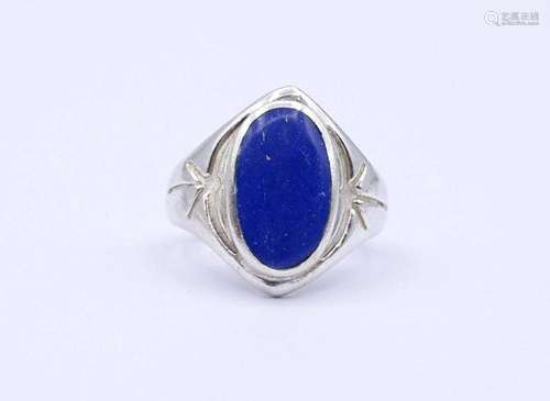 925ER SILBER RING MIT LAPISLAZULI?, 6,0G., RG 58