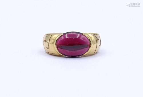 GOLDRING MIT RHODOLIT GRANAT, GOLD UM 18K