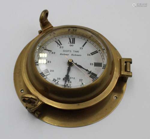 MARITIME WANDUHR, SHIP S CLOCK RICKMER RICKMERS, MESSINGGEHÄ...